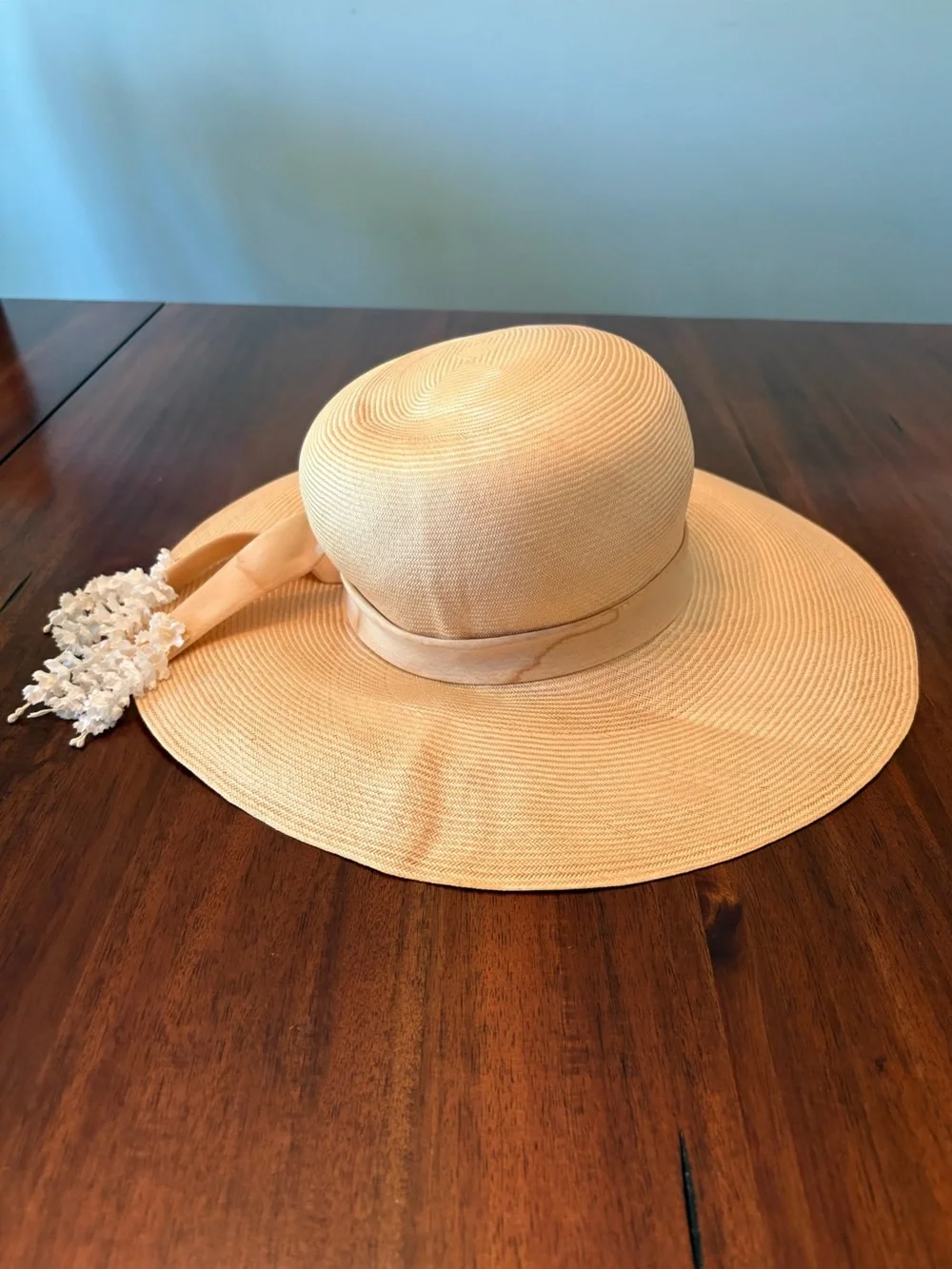 Vintage Adolfo II Straw Sun Hat Wide Brim 1970s Derby Garden Hat